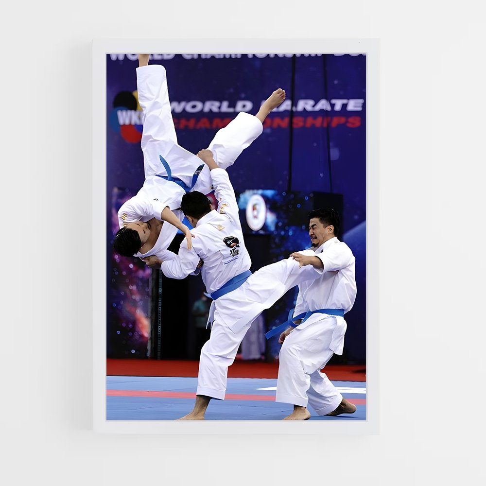 Poster Duel sur Tapis Bleu – affiche Karaté (vue 3)